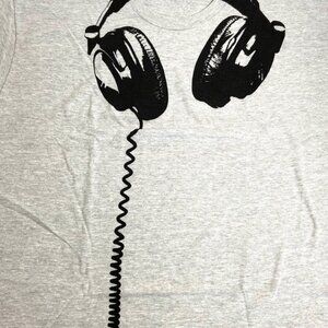 "Headphones" Gray NOS Adult XL T-Shirt